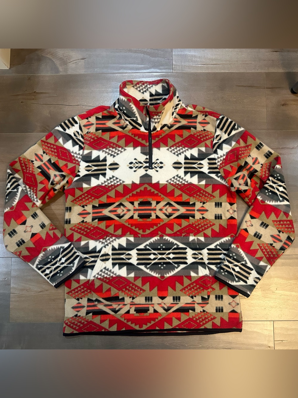 Threads 4 Thought Aztec Fleece Pullover - Red, Black, Cream